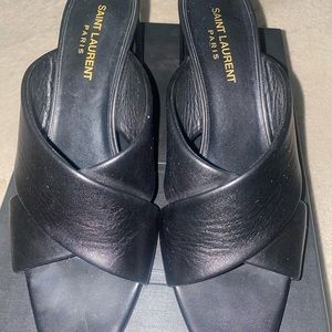 Saint Laurent LouLou 70 Mule Leather Sandal